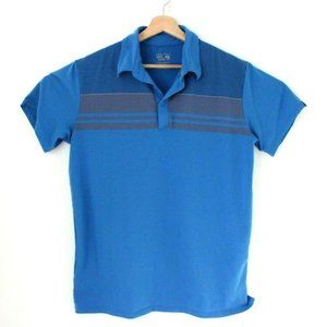 ♠️3/$30♠️ Mountain Hard Wear Mens Medium Polo Rugby Golf Shirt Blue Short Sleeve